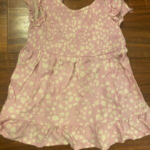 Cat & Jack Light Pink Floral Dress Girl sz 12 Month